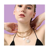 Coin Chainlink Multi-Layer Necklace