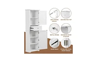 Tall Bathroom Storage Cabinet with Doors and Shelves for Organized Bathroom Space