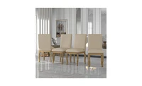 Set of 4 Upholstered Dining Chairs with Nailhead Trim for Dining Room or Kitchen