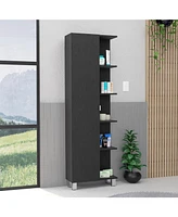 Depot E-shop Venus Linen Single Door Cabinet, Five External Shelves