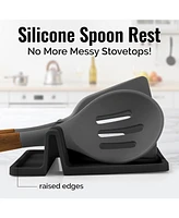 Silicone Utensil Rest with Drip Pad for Multiple Utensils