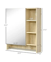 Wall-Mounted Bathroom Mirror Cabinet with 3 Storage Shelves for Organized and Stylish Storage