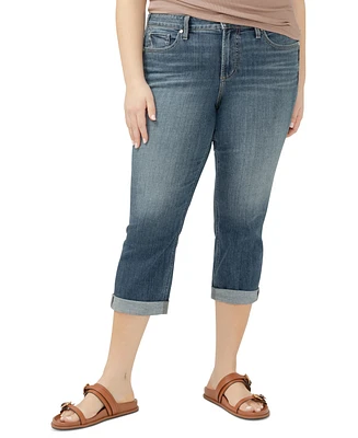 Silver Jeans Co. Plus Suki Curvy-Fit Cropped Denim