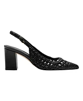 Marc Fisher Ltd Women's Zaiden Woven Block Heel Slingback Pumps