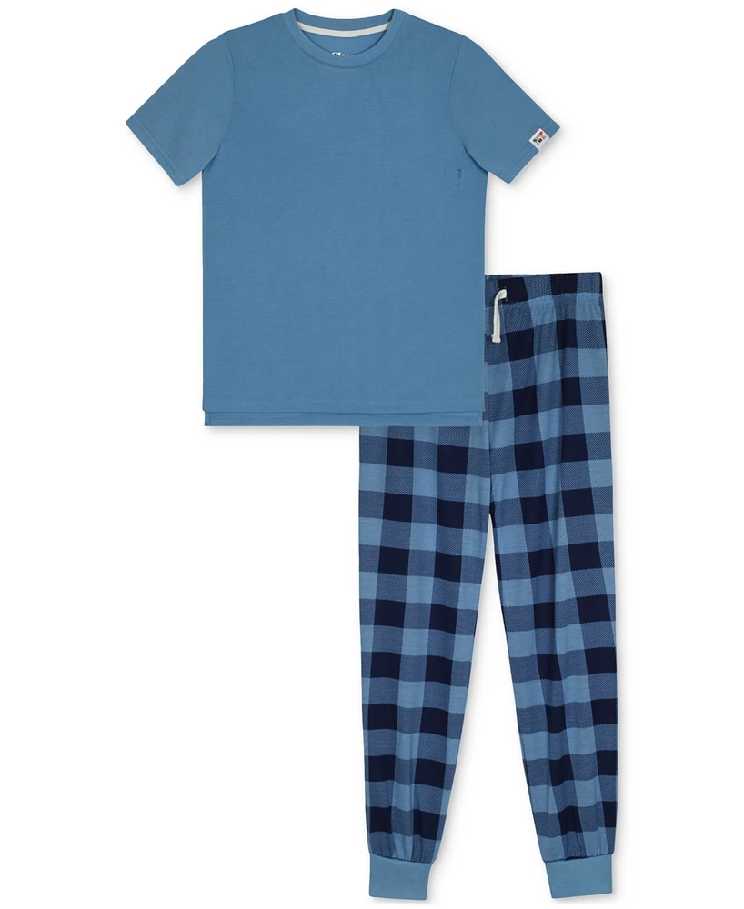 Max & Olivia Big Boys Buffalo Plaid Short-Sleeve Pajama Set