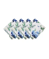 Elrene Hydrangea Bloom Floral Dinner Napkins, 17" X 17"