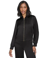 Halston Women's Band-Collar Zip-Front Jacket