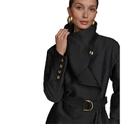 Donna Karan New York Women's Draped-Neck Trench Coat