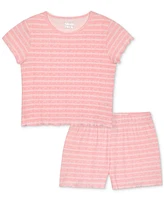 Max & Olivia Big Girls Striped Ribbed Shorts Pajama Set