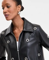 I.n.c. International Concepts Women's Grommet Faux-Leather Jacket, Exclusively at Macy's