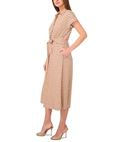 Msk Women's Polka-Dot Midi Dress