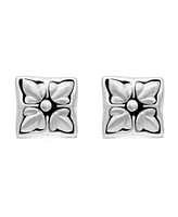 Devata Maple Leaf Stud Earrings in Sterling Silver