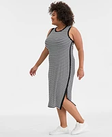 On 34th Trendy Plus Striped Tank Midi Dress, Exclusively at Macy's