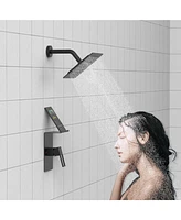 Shower Faucet with Storage Rack 8-inch Rain head decoration kit single spray Set