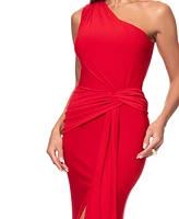 Xscape Women's Twist-Front One-Shoulder Gown