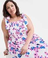 On 34th Mommy & Me Plus Printed Tie-Shoulder Midi Sundress, Exclusively at Macy's