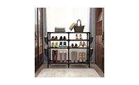 Shoe Rack with Pockets, 5-Tier Shoe Boots Organizer Freestanding Shoe Shelf for Entryway Bedroom,Clearance