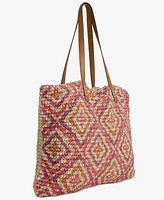 Style & Co Extra-Large Geo Pattern Straw Tote, Exclusively at Macy's