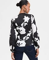 I.n.c. International Concepts Women's Printed Peplum Top, Exclusively at Macy's