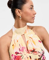 I.n.c. International Concepts Women's Printed Pleated Halter Dress, Exclusively at Macy's