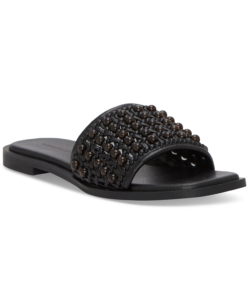 Lucky Brand Women's Gidya Beaded Slide Flat Sandals