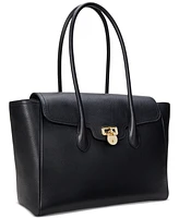 Lauren Ralph Pebbled Leather Extra-Large Tanner Satchel