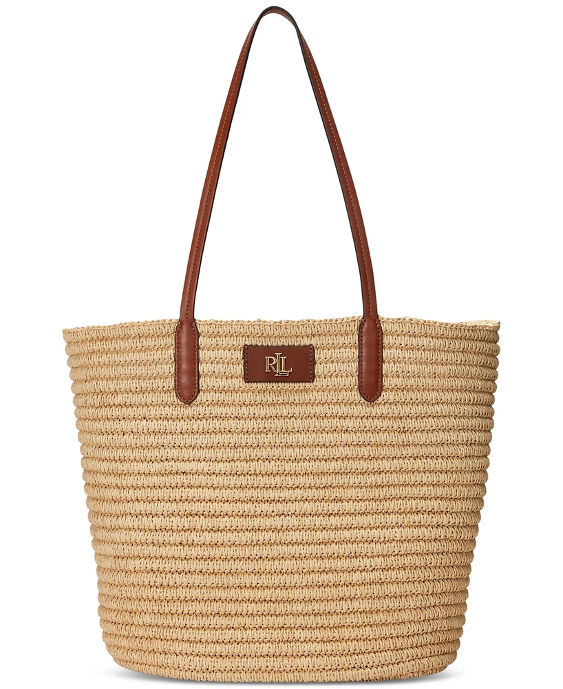 Lauren Ralph Straw Brie Tote Bag