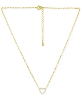 Giani Bernini Cubic Zirconia Heart Pendant Necklace, 16" + 2" extender, Exclusively at Macy's