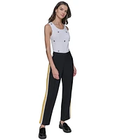 Karl Lagerffeld Paris Women's Side-Stripe Ankle Pants
