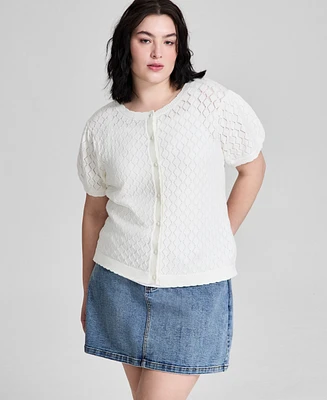 And Now This Trendy Plus Short-Sleeve Cardigan, Exclusively at Macy's