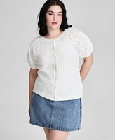 And Now This Trendy Plus Short-Sleeve Cardigan, Exclusively at Macy's