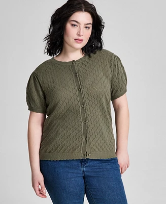 And Now This Trendy Plus Short-Sleeve Cardigan, Exclusively at Macy's