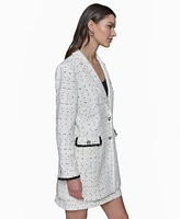 Karl Lagerfeld Paris Women's Sequin-Trim Tweed Topper Jacket