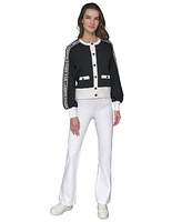 Karl Lagerfeld Paris Women's Logo-Tape Cardigan