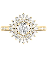 Diamond Round Double Halo Engagement Ring (1-1/2 ct. t.w.) in 14k Gold