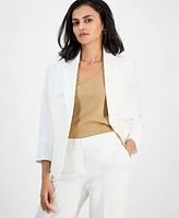 Kasper Women's Linen Blend Notched-Collar 3/4-Sleeve Jacket, Regular & Petite