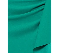 Xscape Women's Ruffled Side-Slit Scuba Crepe Gown