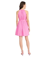 Donna Morgan Women's Cotton Belted Halter Dress