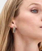 I.n.c. International Concepts Two-Tone Square Double-Row Huggie Hoop Earrings, Exclusively at Macy's