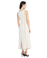 Donna Morgan Women's Linen-Blend A-Line Dress