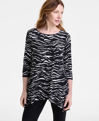 Jm Collection Women's Printed Swing Top, Exclusively at Macy's