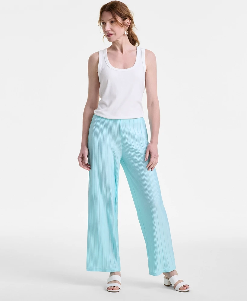 Jm Collection Women's Pleated Wide-Leg Pull-On Pants, Exclusively at Macy's