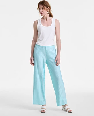 Jm Collection Women's Pleated Wide-Leg Pull-On Pants, Exclusively at Macy's