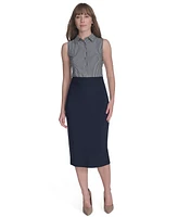 Tommy Hilfiger Women's Striped Sleeveless Button-Up Blouse