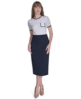 Tommy Hilfiger Women's Contrast-Trim Crewneck Top