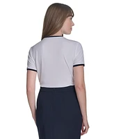 Tommy Hilfiger Women's Contrast-Trim Crewneck Top