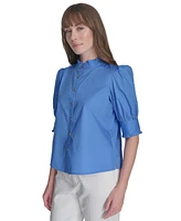 Tommy Hilfiger Women's Cotton Puff-Sleeve Blouse
