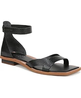 Franco Sarto Women's Elisa Open Square Toe Ankle Strap Flat Sandals