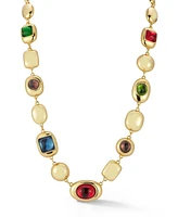 Rachel Zoe Gold Plated Multicolor Cz Statement Collar Necklace