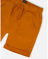 Deux par Baby Boys Stretch Twill Short Vibrant Orange